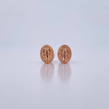 Stud Earrings Virgen Milagrosa 0.6gr / 18K Rose Gold &
