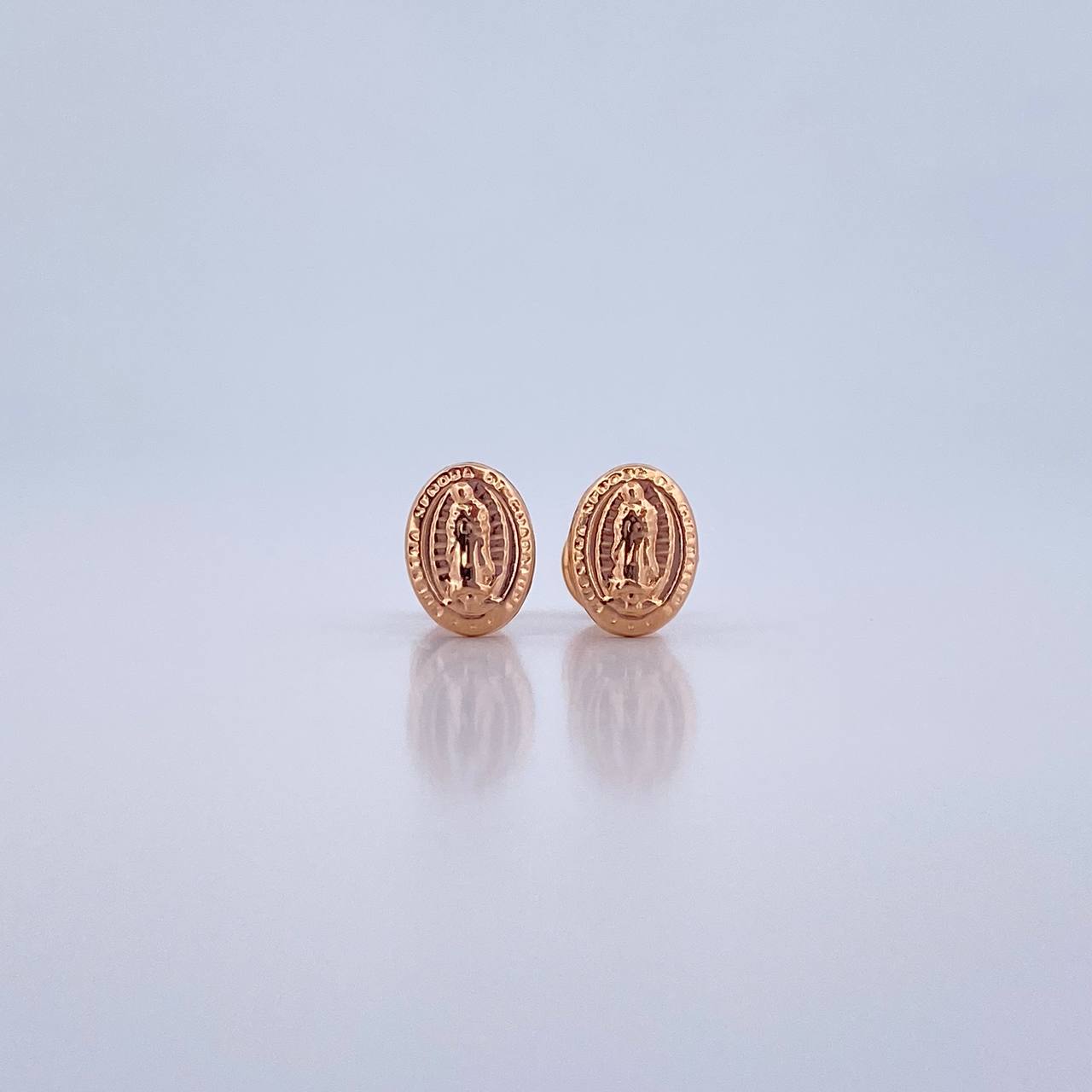 Stud Earrings Virgin Guadalupe 0.55gr / 18K Rose Gold &