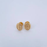 Stud Earrings Virgin Guadalupe 0.75gr / 18K Yellow Gold &