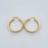 Hoop Earrings Tribal 3.65gr / 2.8cm / 18K Yellow Gold $