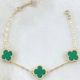 Pulso Aro Seguido Trebol 5.2gr / 16cm-18cm / Nac.Esp. Oro 18K -