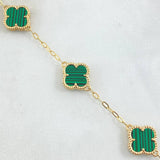 Bracelet Classic Link Clover 5.2gr / 7.1in-7.5in / Nac.Esp. 18K Gold