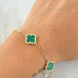Bracelet Classic Link Clover 5.2gr / 7.1in-7.5in / Nac.Esp. 18K Gold