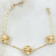Pulso Aro Seguido Trebol 5.85gr / 16cm-18cm / Nac.Esp. Oro 18K ©