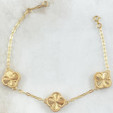 Pulso Aro Seguido Trebol 5.85gr / 16cm-18cm / Nac.Esp. Oro 18K ©