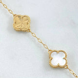 Classic Link Bracelet Clover 7.1gr / 7.1in-7.5in / Special Pearl 18K Gold -