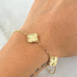 Pulso Aro Seguido Trebol 7.45gr / 18cm-20cm / Nac.Esp. Oro 18K ©