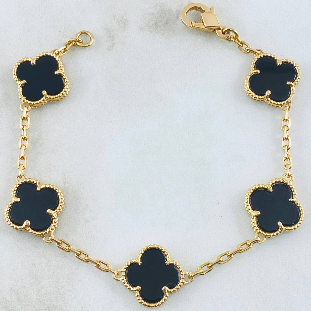 Pulso Aro Seguido Trebol 11.6gr / 18cm / Nac.Esp. Oro 18K -