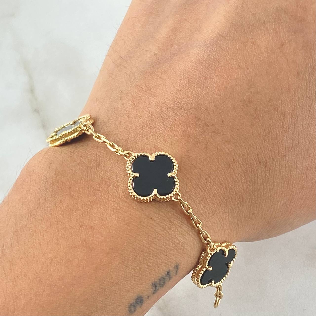 Pulso Aro Seguido Trebol 11.6gr / 18cm / Nac.Esp. Oro 18K -