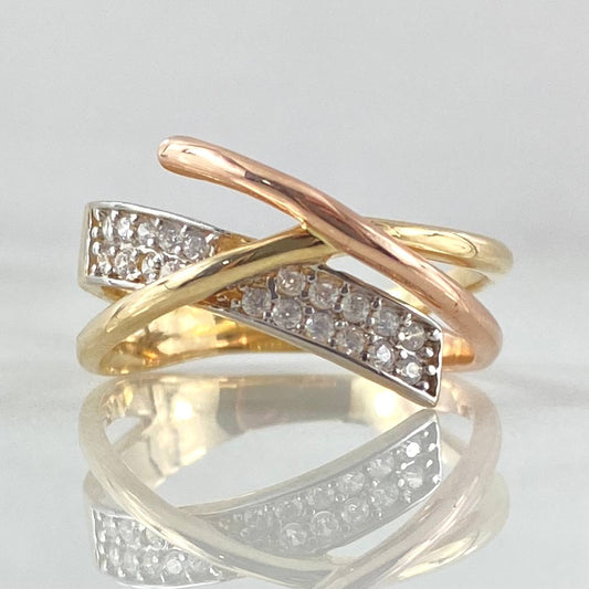 Crossed Ring 3.6gr / Size 6 1/4 / 18K Gold