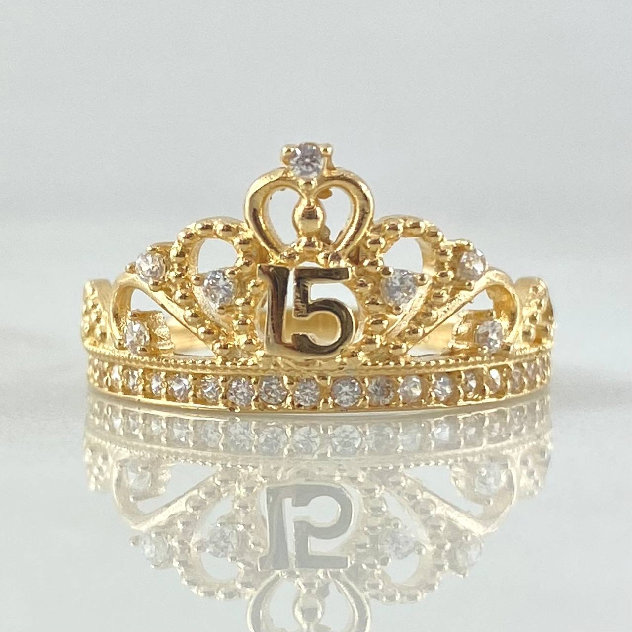 Crown Ring 15s 2.65gr / Size 5 1/4 / 18K Gold