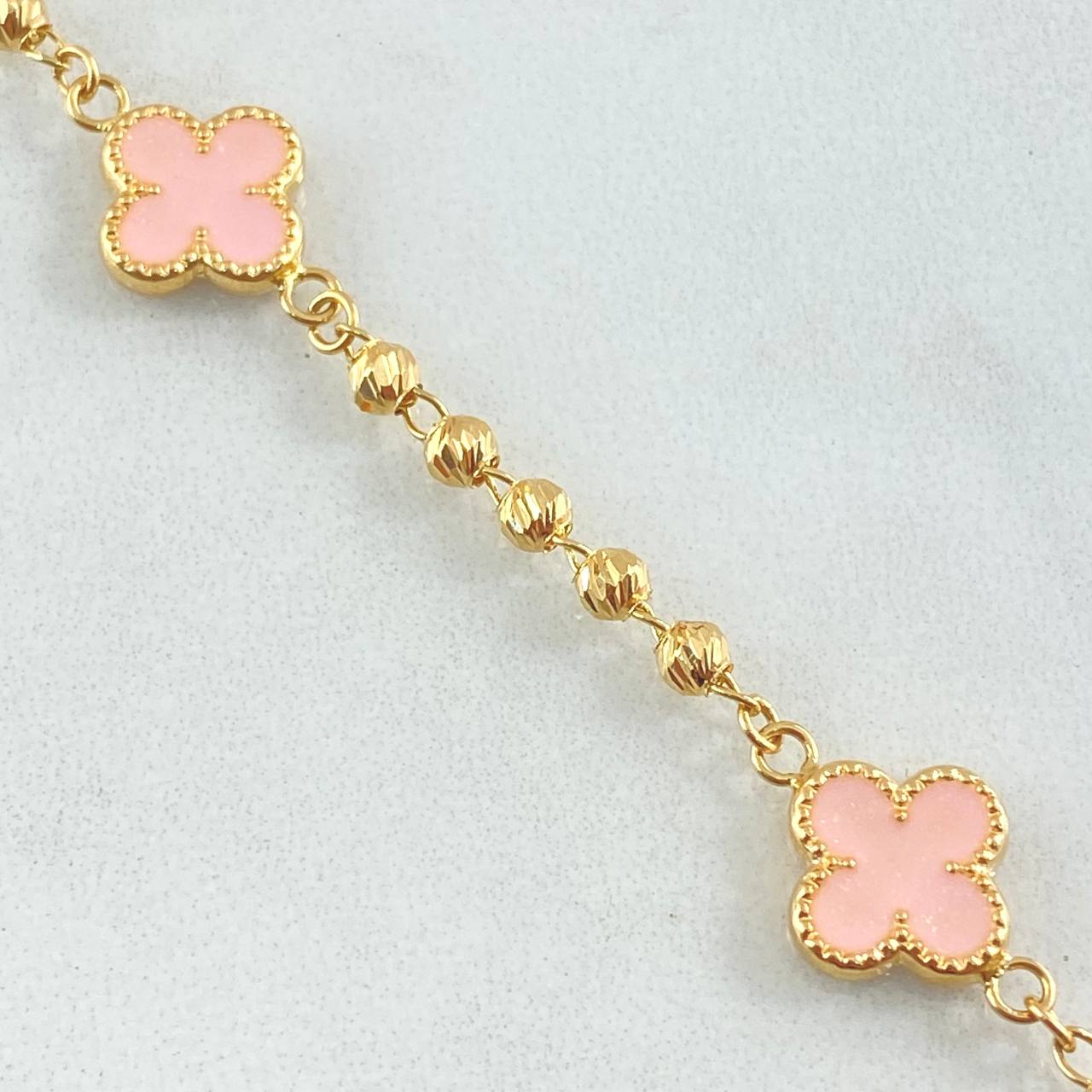 Military Clover Bracelet 4.2gr / 18.5cm / 7.3in / 18K Gold -