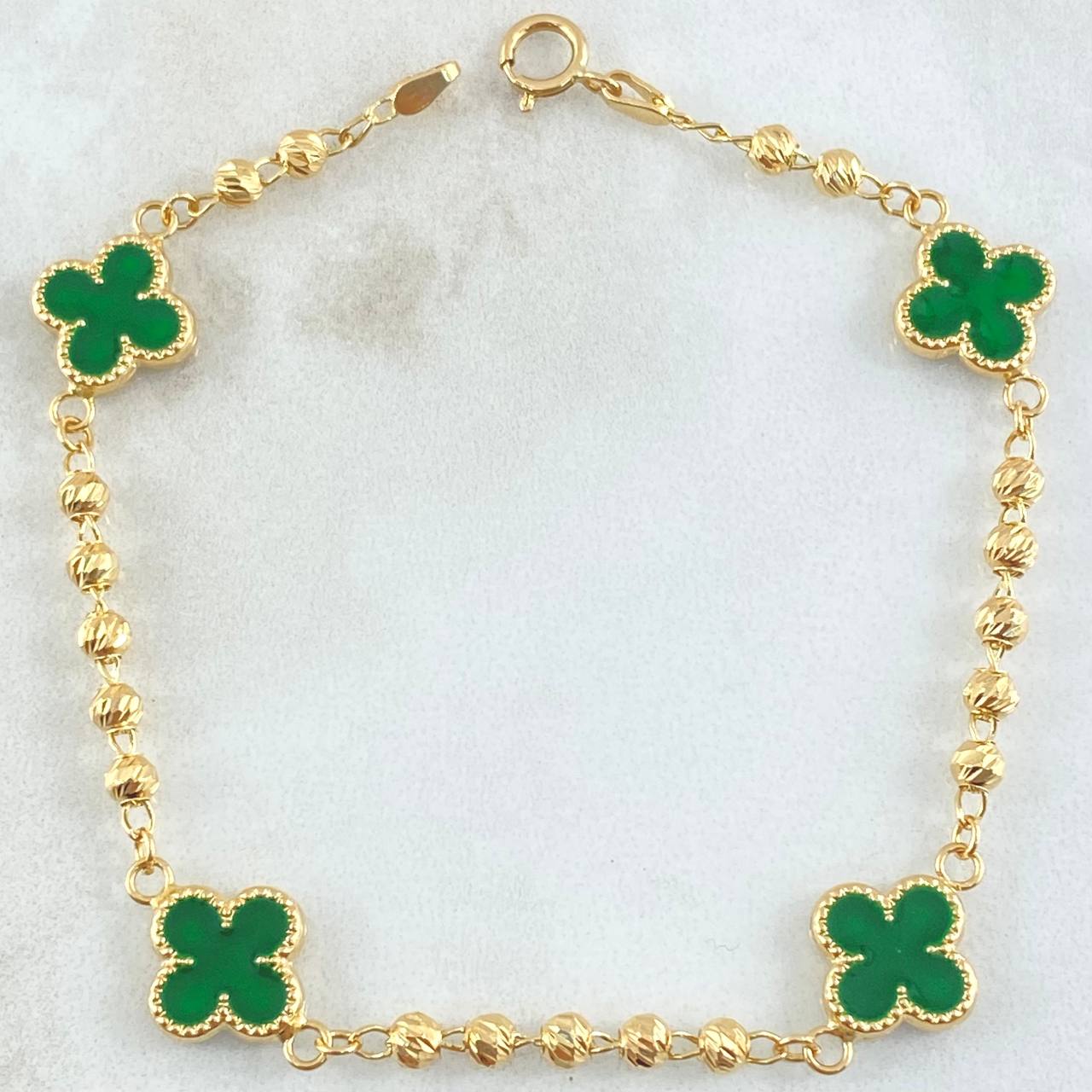 Military Clover Bracelet 4.15gr / 7.5in / 18K Gold -