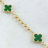 Military Clover Bracelet 4.15gr / 7.5in / 18K Gold -