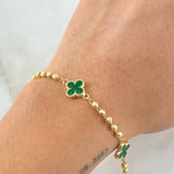 Military Clover Bracelet 4.15gr / 7.5in / 18K Gold -