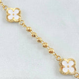 Military Clover Bracelet 4.9gr / 7.5in / 18K Gold -