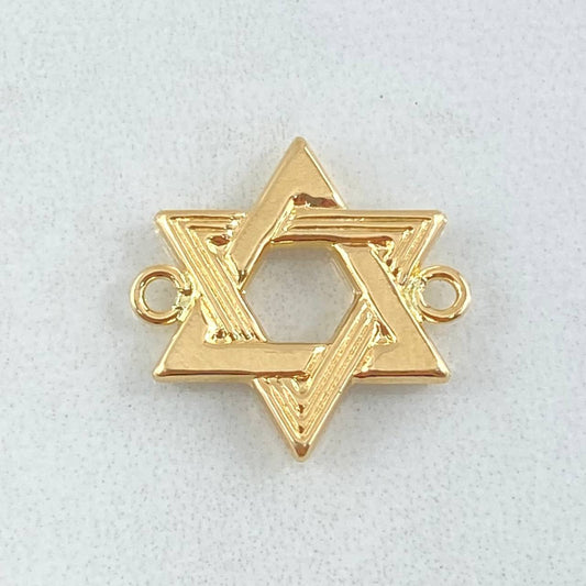 Herraje Estrella De David 0.6 g / 3/4 in Oro Amarillo 18K