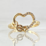 Infinity Heart Ring 2gr / Size 7 3/4 / 18K Gold -