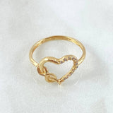 Infinity Heart Ring 2gr / Size 7 3/4 / 18K Gold -