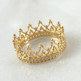 Crown Ring 2.6gr / Size 7 1/4 / 18K Gold -