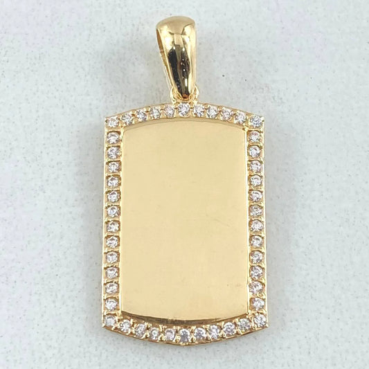 Dije Placa Borde 2.5 g / 1 in Oro Amarillo 18K