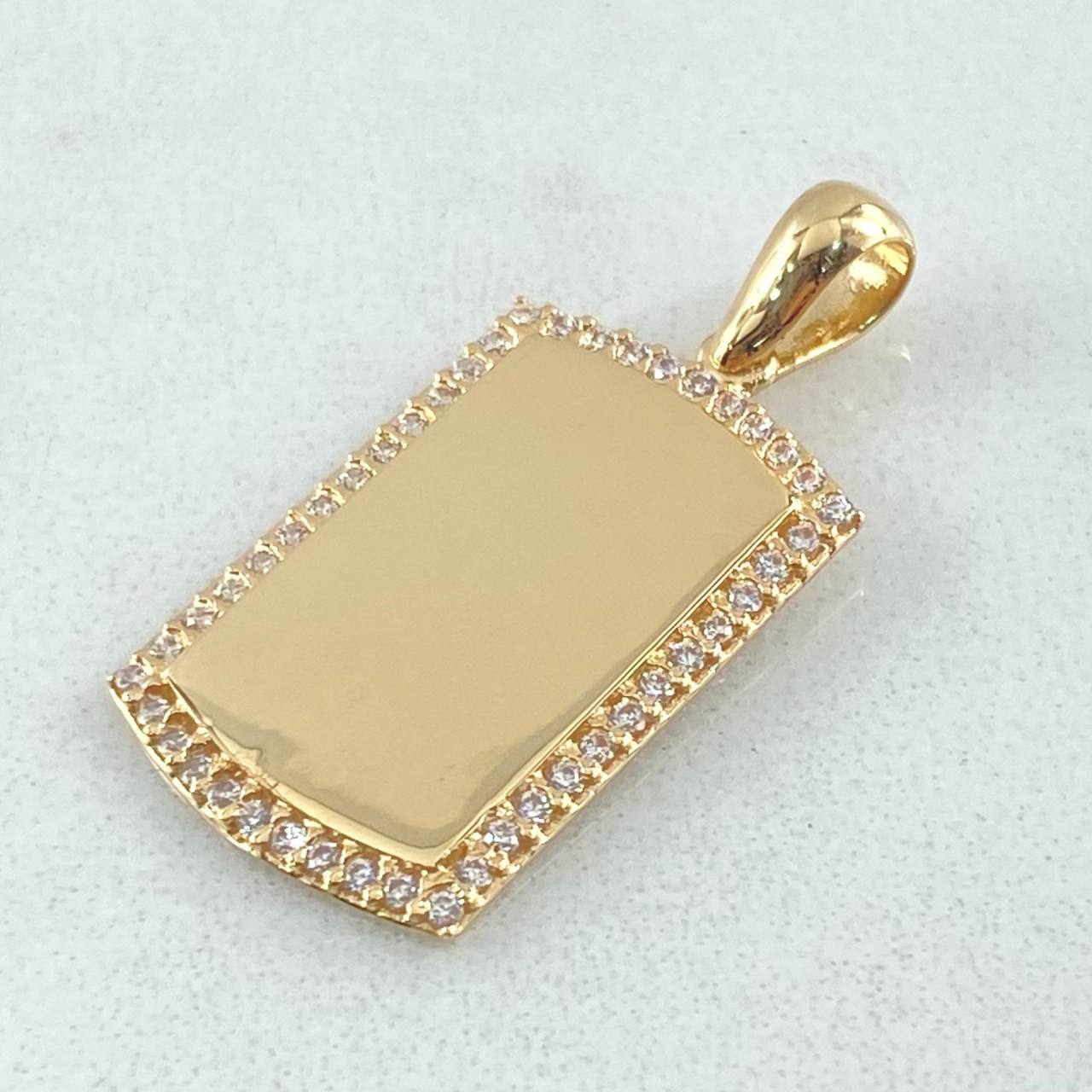 Dije Placa Rectangular 2.35gr / 1 in / Oro Amarillo 18K