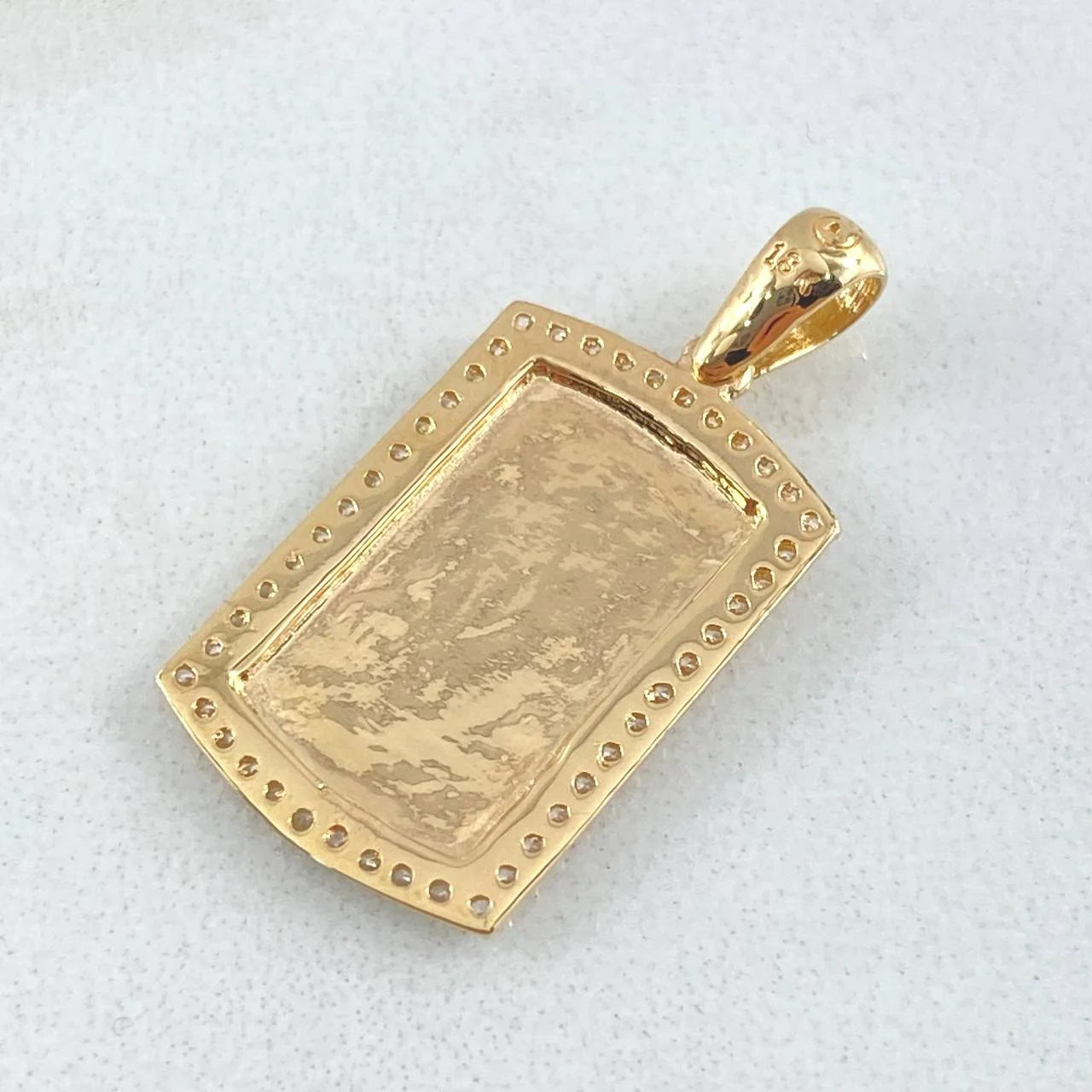 Dije Placa Borde 2.5 g / 1 in Oro Amarillo 18K