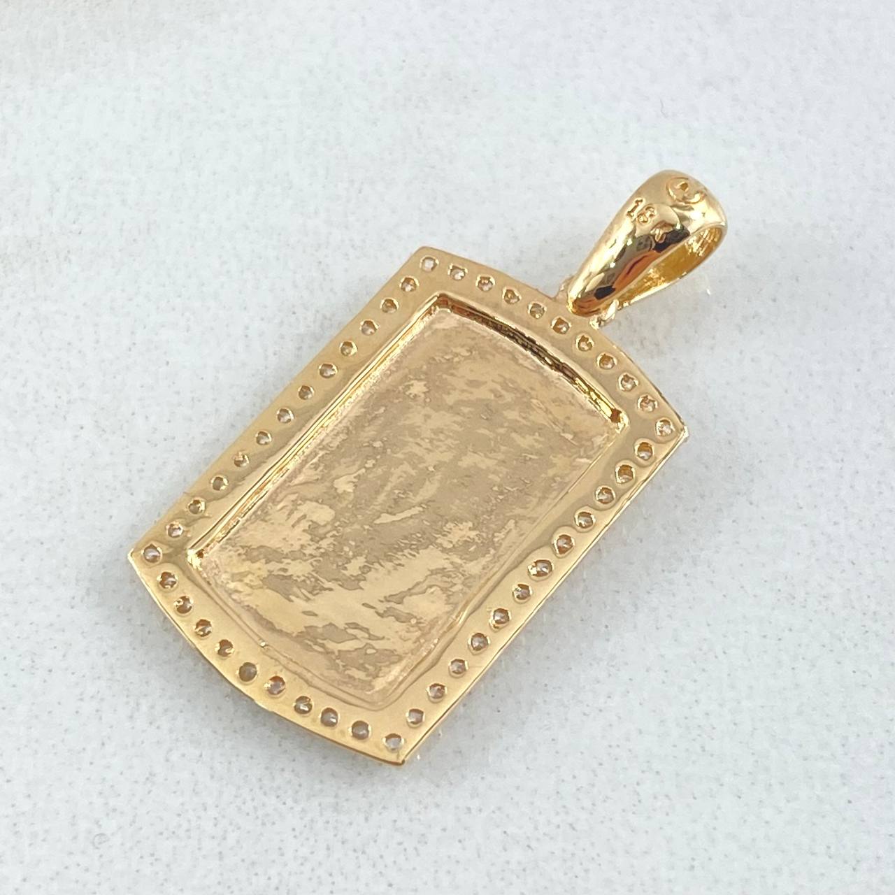 Rectangular Plate Pendant 2.6gr / 1 in / Yellow Gold 18K