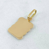 Dije Placa Pergamino 0.8gr / 2.2cm / Oro 18K