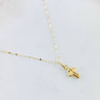 Chain and Mini Flower Mirror Pendant Set + Cross 0.65gr / 18K Yellow Gold ©
