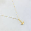 Chain and Mini Flower Mirror Pendant Set + Anchor 0.6gr / 18K Yellow Gold ©