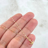 Chain and Mini Flower Mirror Pendant Set + Anchor 0.6gr / 18K Yellow Gold ©