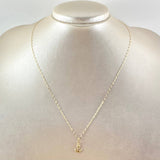Chain and Mini Flower Mirror Pendant Set + Anchor 0.6gr / 18K Yellow Gold ©