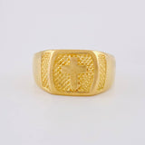 Cross Signet Ring 3.7g / T8 Yellow Gold 18K