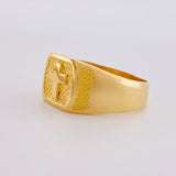 Cross Signet Ring 3.7g / T8 Yellow Gold 18K