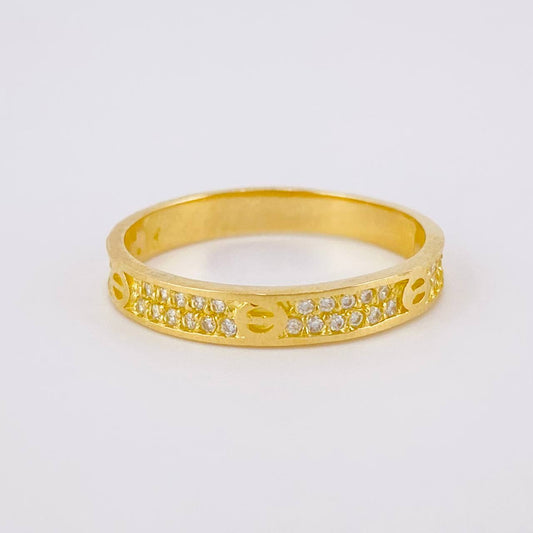 Anillo Churumbela Tornillos 3g / T8 Oro Amarillo 18K