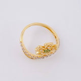 Crossed Clover Ring 2.45g / T6 1/4 Two-Tone Yellow White Gold 18K