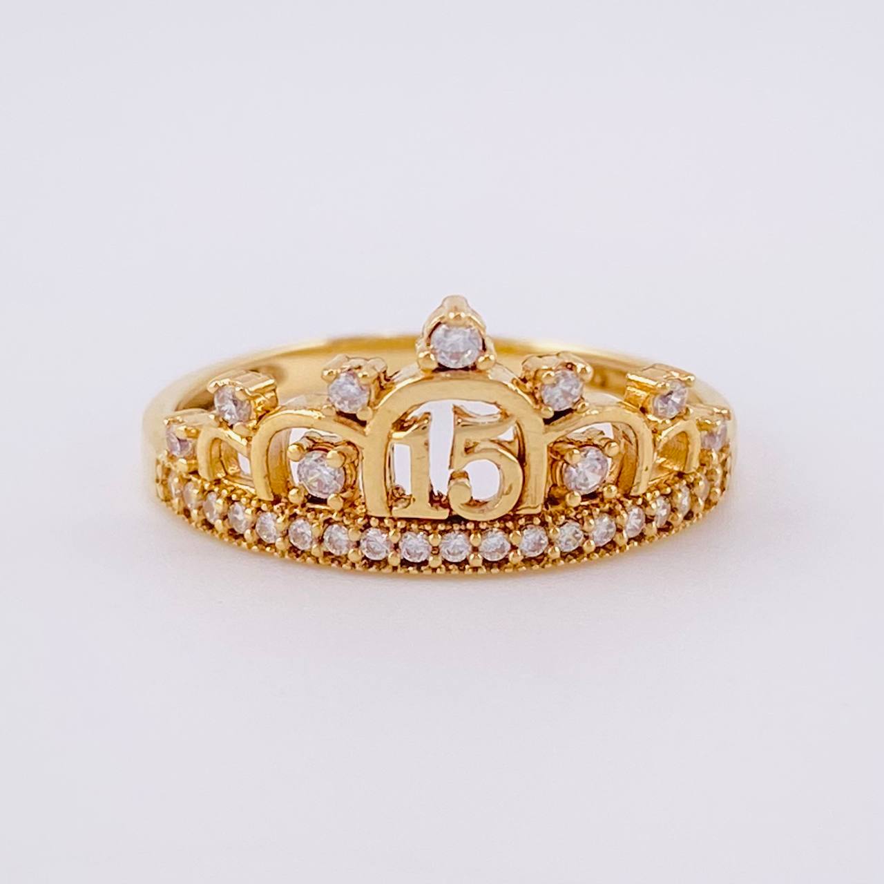 Anillo Corona Quinces 2.05g / T7 1/4 Oro Amarillo 18K