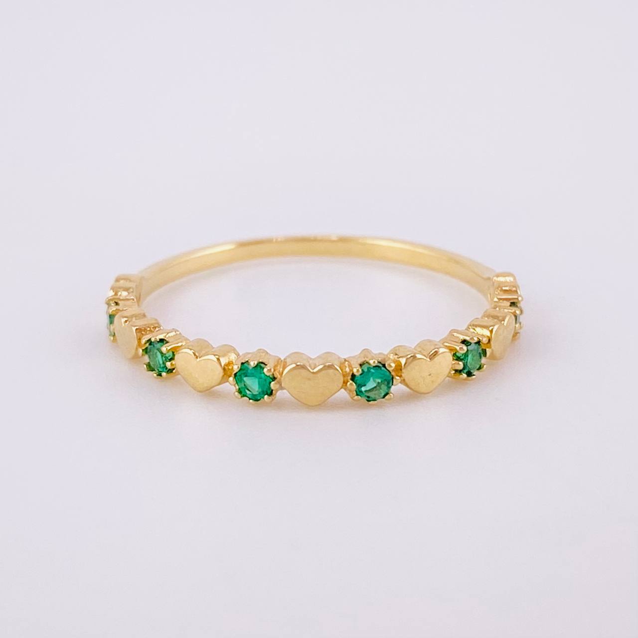 Interspersed Hearts Ring 1.2g / T6 1/4 Yellow Gold 18K