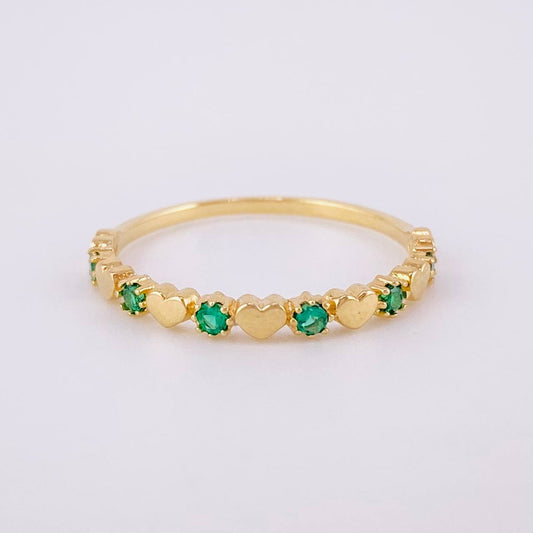 Interspersed Hearts Ring 1.2g / T6 1/4 Yellow Gold 18K