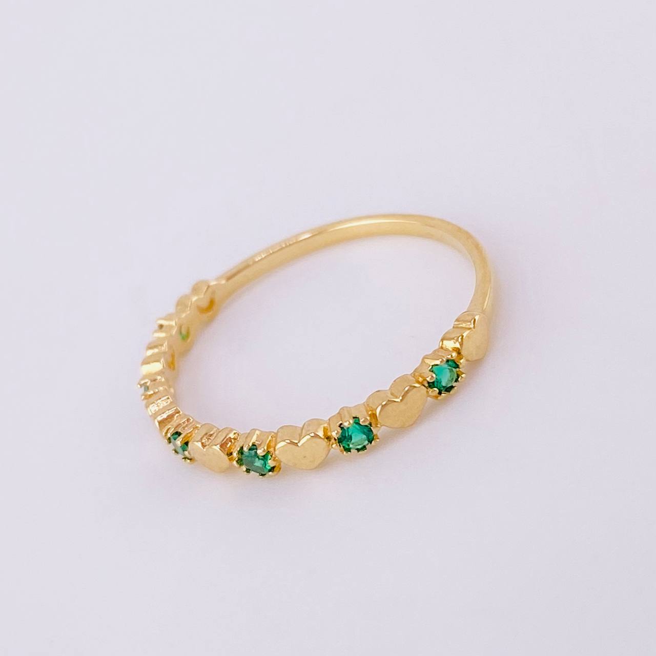 Interspersed Hearts Ring 1.2g / T6 1/4 Yellow Gold 18K