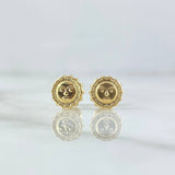 Topos Sol 0.75gr / 8mm Texturizado Oro Amarillo 18K