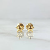 Topos Estrella de Mar 0.45gr / 5.5mm Rayadas Oro Amarillo 18K