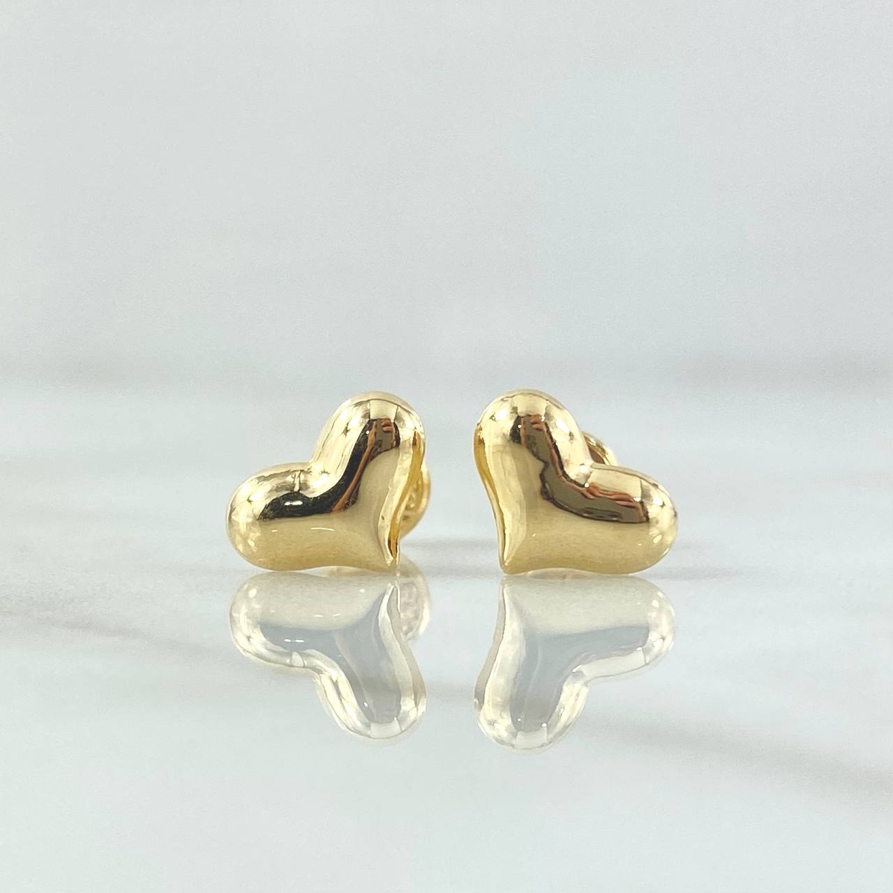 Topos Corazones 0.8gr / 7mm Lisos Oro Amarillo 18K