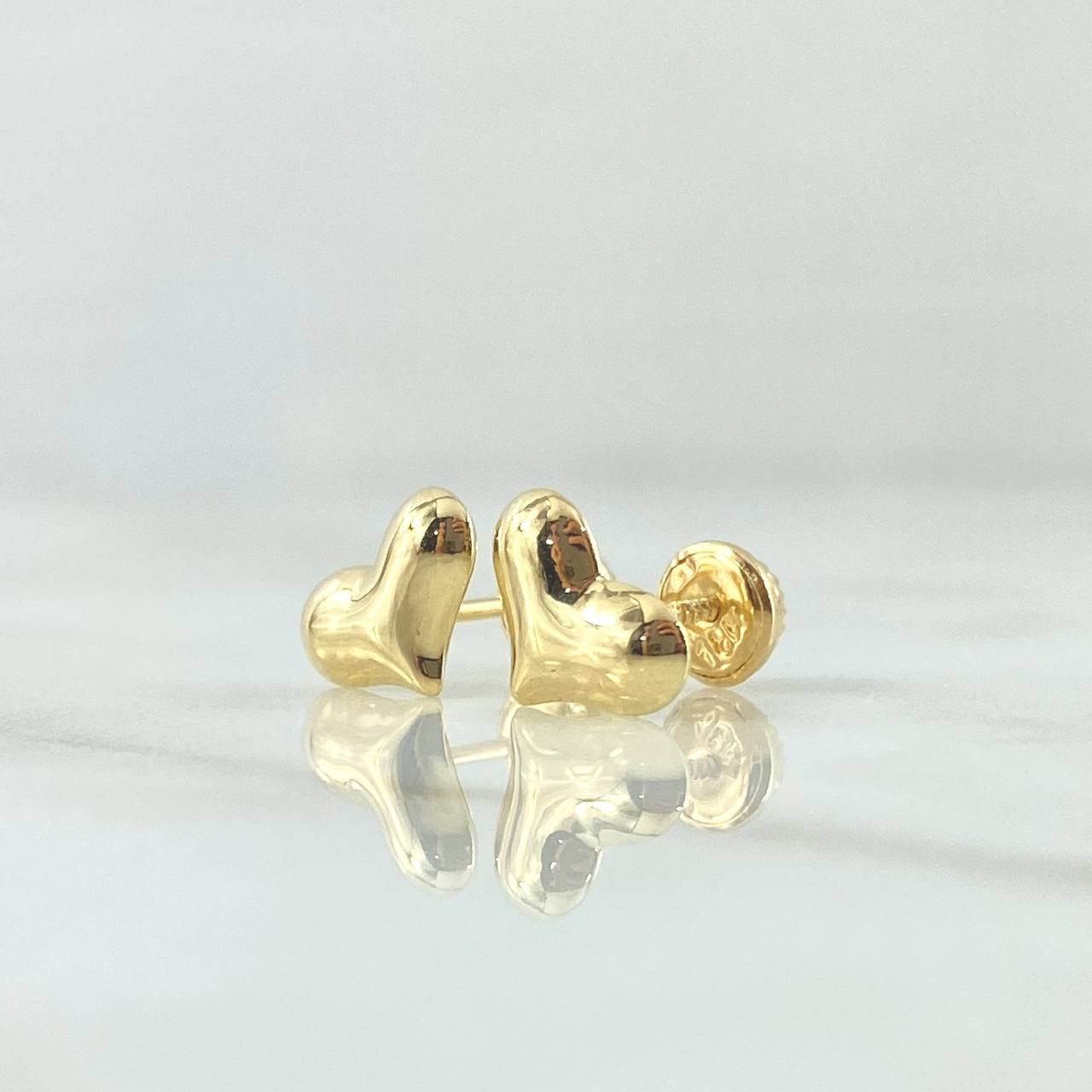 Topos Corazones 0.8gr / 7mm Lisos Oro Amarillo 18K