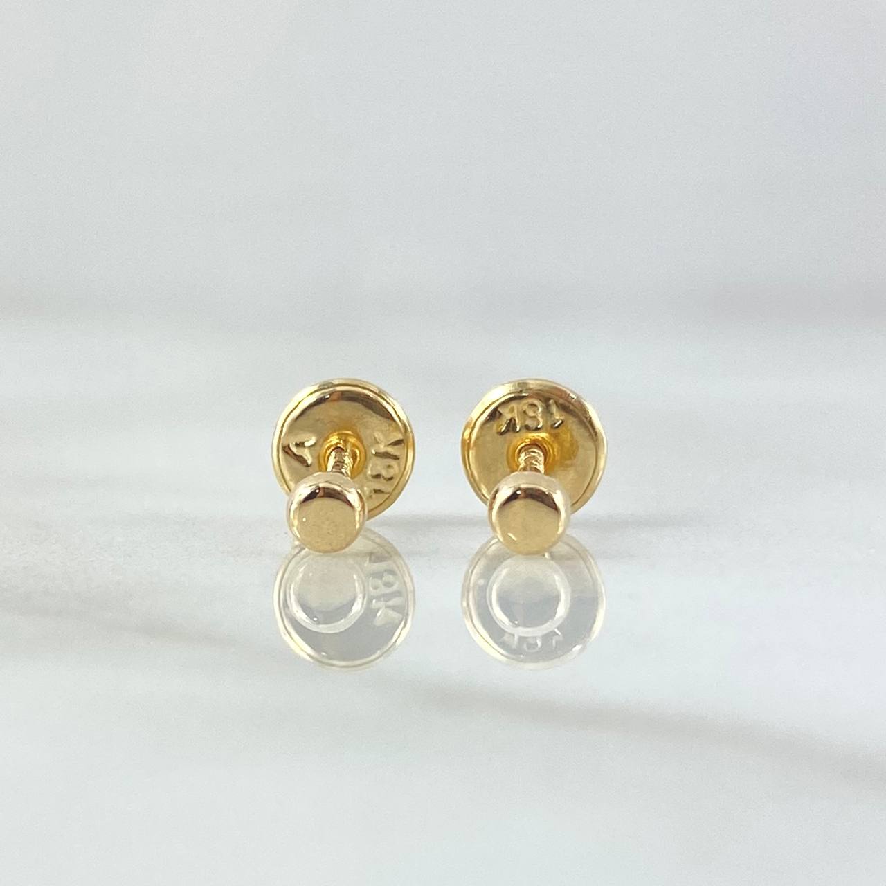 Topos Botones 0.4gr / 2.9mm Lisos Oro Amarillo 18K