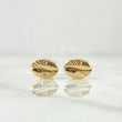 Stud Earrings Coffee Bean 0.95gr / 9.7mm Diamond Cut 18K Yellow Gold