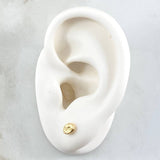 Topos Grano de Café 0.6gr / 6.5mm Diamantados Oro Amarillo 18K