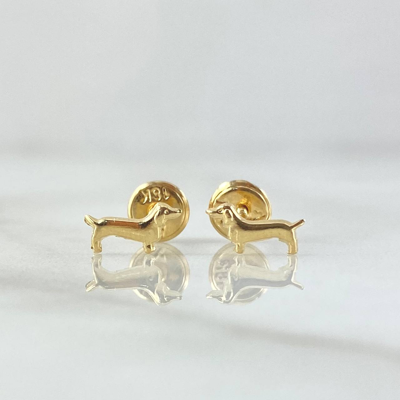 Topos Perro Dachshund 0.5gr / 8mm Lisos Oro Amarillo 18K