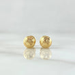 Stud Earrings Bead 0.8gr / 6mm Diamond Cut Linear Yellow Gold 18K ©